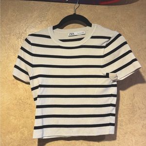 Zara stripped crop top